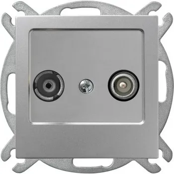 Elektrická zásuvka Anténní zásuvka nástěnná Ospel stříbrná