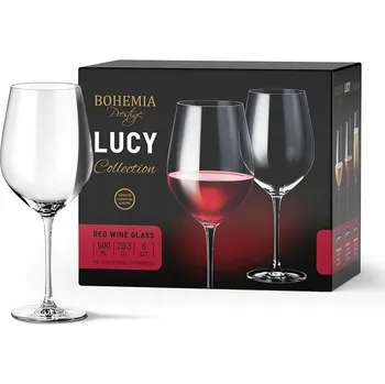 Sklenice Skleničky na červené víno BOHEMIA Lucy 600 ml 6 Ks