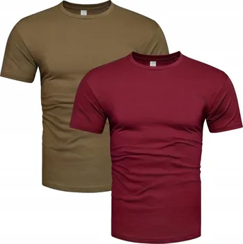Pánské tričko 2-balení prémiových pánských triček tričko bordó/khaki XL
