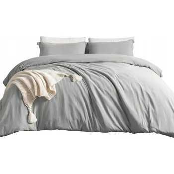 Povlečení Povlečení Šedé 200x220 Jednobarevné Hladké Zip