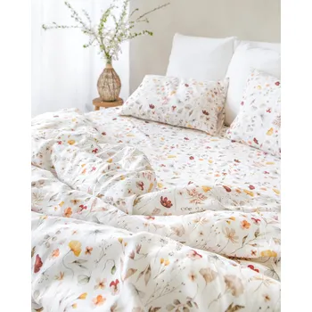 Povlečení Magic Linen Sada povlečení na peřinu s potiskem louky (3 ks) Velikost: 140x200, 70x50