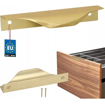 Nábytkové kování NÁBYTKOVÁ ÚCHYTKA 96MM HRANOVÁ ZLATÁ MATNÁ PRO NÁBYTEK SKŘÍNĚ ZÁSUVKY KUCHYŇSKÉ