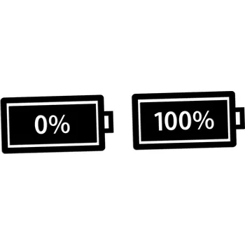 samolepka Řezané samolepky BATERIE BATERIE AKUMULÁTORY 0% 100% ÚROVEŇ - J and A