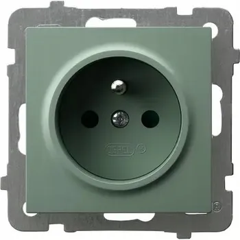 Elektrická zásuvka Ospel Jednotlivá zásuvka s uzemněním As zelená matná GP-1GZ/m/84