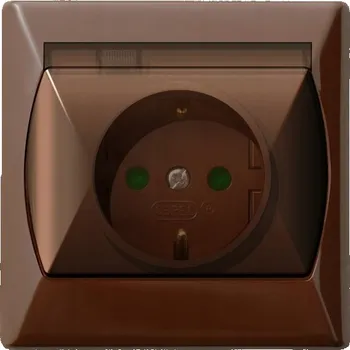 Elektrická zásuvka Elektrická Zásuvka hermetická Ospel hnědá