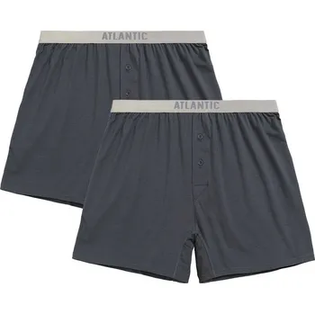 Boxerky Atlantic Pánské boxerky modal bavlna pima 2BMB 005 2-pack grafit M
