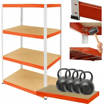 Dílenský regál Kovový regál skladový garážový HELIOS HWO 180x100x45 4x400kg