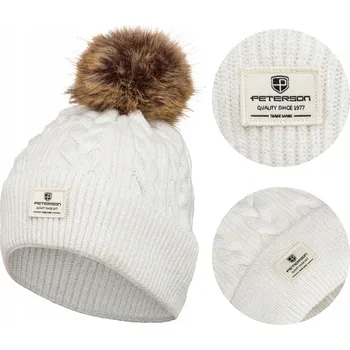 Čepice Peterson zimní čepice beanie bílá, univerzální velikost