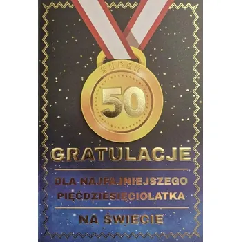 Přání k 50. narozeninám - medaile pro muže