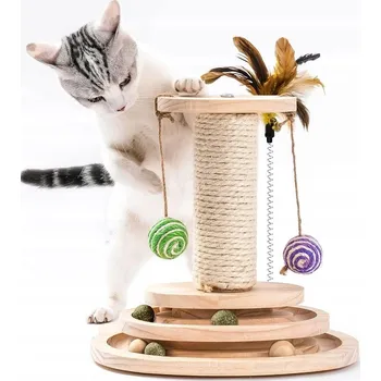 ŠKRABADLO PRO KOČKY HRAČKA VĚŽ SNADNÁ MONTÁŽ 2 VRSTEV DRÁHY PRO ŠKRÁBÁNÍ KOČKY