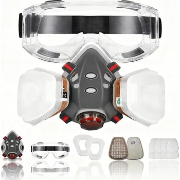 Plynová maska LAKÝRNICKÁ MASKA POLOMASKA OCHRANNÁ PROTIPRACHOVÁ FILTRY VLOŽKY BRÝLE
