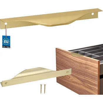 Nábytkové kování NÁBYTKOVÁ ÚCHYTKA 160/180MM HRANOVÁ ZLATÁ MATNÁ PRO NÁBYTEK SKŘÍNĚ ZÁSUVKY ALU