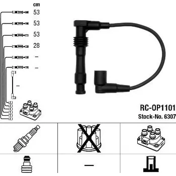 Zapalovací kabel Sada kabelů pro zapalování NGK 6307