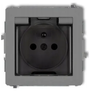 Elektrická zásuvka Šedá nástěnná Elektrická Zásuvka Karlik