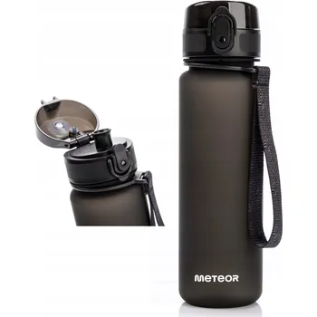 Láhev Lahev Na Pití na posilovnu Meteor 500 ml Tritan Černý Sítko Fitness cyklistický pásek