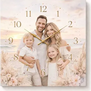 Hodiny Hodiny z vlastní fotografie – květiny 2 - 20x20 cm / Plast / Karikatura