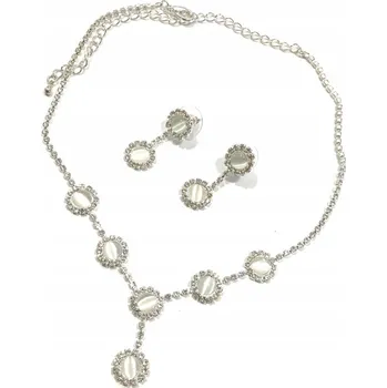 Souprava šperků Stříbrná sada šperků – NÁHRDELNÍK a NÁUŠNICE se zirkony, svatební