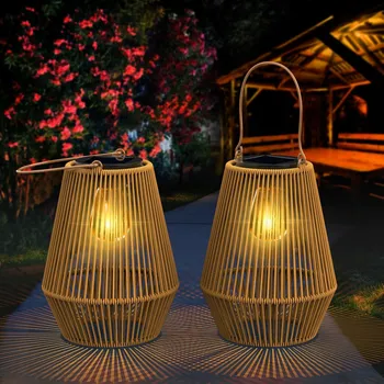 Venkovní osvětlení KAGOLING Solární lampy Boho LED Venkovní Terasa Zahrada Balkon 2 Kusy