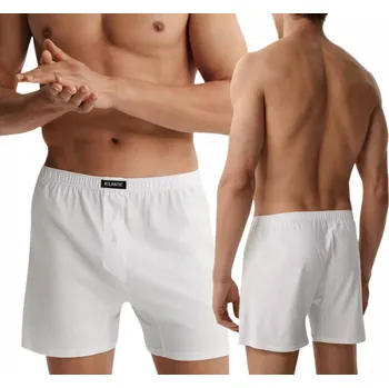 Pánské volné boxerky ATLANTIC bavlněné pohodlné trenýrky BMB-003 XXL bílé