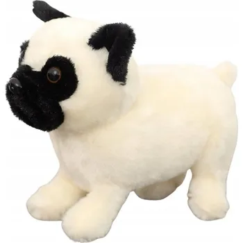 plyšák Plyšová Plyšák Pes Mops Bílý 19 Cm