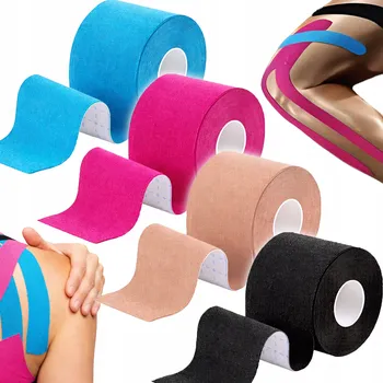 Tejpovací páska 4x KINEZIOLOGICKÁ SPORTOVNÍ PÁSKA TEJP VODĚODOLNÁ PODPŮRNÁ NÁPLAST 5M