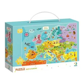 Puzzle Mapa Evropy 64x46cm 100 dílků v krabičce 28x18,5x6,5cm