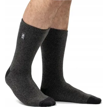 Pánské ponožky Pánské Heat Holders LITE ponožky melír Šedé s kontrastní patou a špičkou