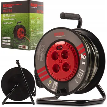 Napájecí kabel Prodlužovací Kabel bubnový černý 50 m 4 zásuvky s uzemněním