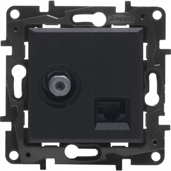 Elektrická zásuvka Anténní a internetová zásuvka nástěnná Legrand černá