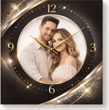 Hodiny Hodiny z vlastní fotografie – moderní - 20x20 cm / Plast / Přehnané rysy