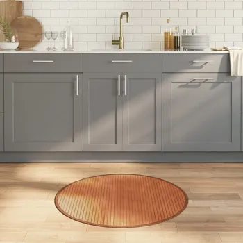 Koberec vidaXL Koberec kulatý hnědý 80 cm bambus