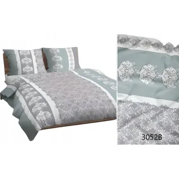 Povlečení Bavlněné Povlečení 140x200 šedo-mátové ornamenty 3052 B bavlna Max