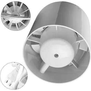 Domácí ventilátor Domácí koupelnový ventilátor do potrubí 100mm 130m3/h tichý
