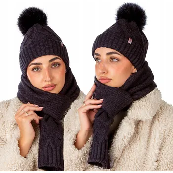 Čepice Sada: čepice a šála, univerzální velikost, černá