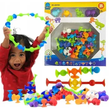 ostatní stavebnice SILIKONOVÉ STAVEBNÍ PŘÍSAVKY STAVEBNICE 54 ks