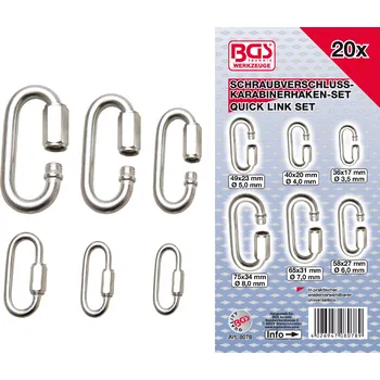 Sada nářadí BGS 8078, Sada karabiny se šroubovacím zámkem | 20dílná