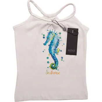Dívčí oblečení Emoi bílé dívčí tričko s mořským koníkem Velikost: 110