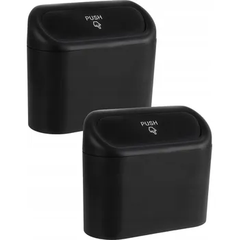 Odpadkový koš 2x Koše do auta na odpadky s víkem a držákem na nápoje, závěsné koše