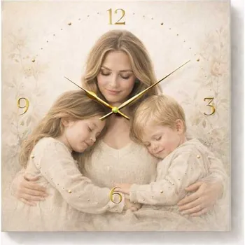 Hodiny Hodiny z vlastní fotografie – jemný styl - 20x20 cm / Plast / Klasický