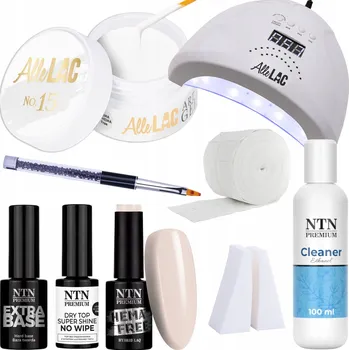 Lak na nehty Sada na nehty Babyboomer Lesk 9v1 UV Lampa Gel Báze Top Coat + Příslušenství