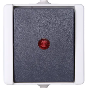 Elektrická zásuvka Kopp 541656003 1 ks spínání ve vlhkých místnostech kompletní sada kontrolní spínač proAQA šedá 1 ks