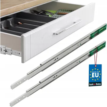 Nábytkové kování 2X KULIČKOVÉ POJEZDY SE SAMODOTAHOVÁNÍM DO ZÁSUVKY S TLUMENÍM DOVÍRÁNÍ NÁBYTKOVÉ S PLNÝM VÝSUVEM 600