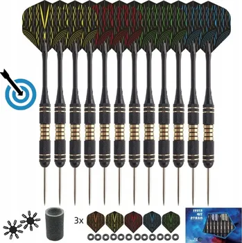 Šipka ŠIPKY NA DART 12 KUSŮ KOMPLETNÍ SADA S POUZDREM
