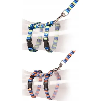 Postroj pro psa Duvo+ Postroj pro koťata s motivem rybičky 15-25cm /8mm-125cm