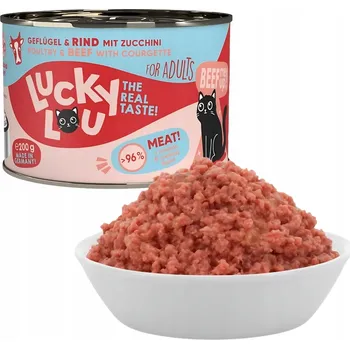 Krmivo pro kočku Lucky Lou Lifestage Adult DRŮBEŽ a HOVĚZÍ 200g