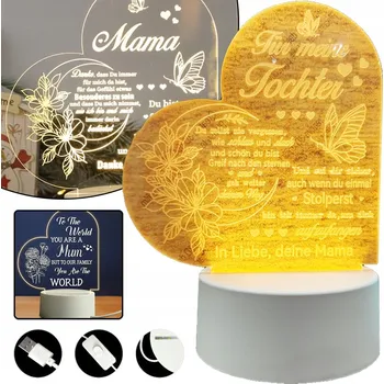 Lampička NOČNÍ LAMPA LED, DÁRKY K NAROZENINÁM PRO DCERU OD MAMINKY, 3D STOLNÍ LAMPA