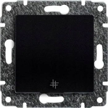 vypínač VENA Křížový spínač s klapkou, bez rámečku, 16AX 250V, černá matná 510917