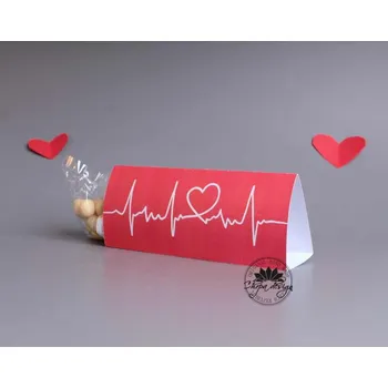 Mlsný pytlík - EKG srdce Druh oříšků/suš.ovoce: Mandle v bílé čokoládě s malinami