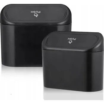 Odpadkový koš 2x Koše do auta na odpadky s víkem a držákem na nápoje, závěsné koše