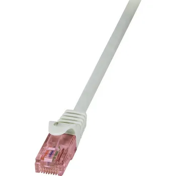 Datový kabel LogiLink CQ2092U RJ45 síťové kabely, propojovací kabely CAT 6 U/UTP 10.00 m šedá samozhášecí, s ochranou 1 ks